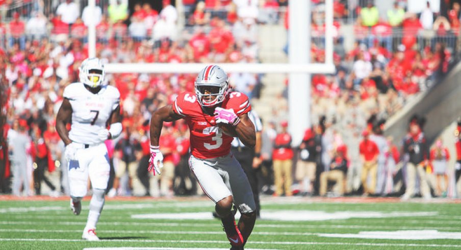 Mike Thomas posted his first 100-yard game of his Ohio State career on Saturday vs. Maryland.