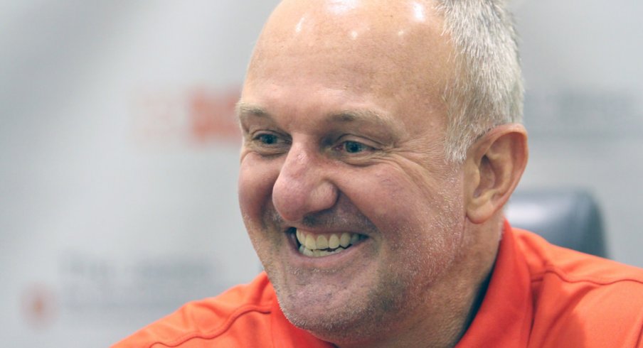 Thad Matta smiles at media day.