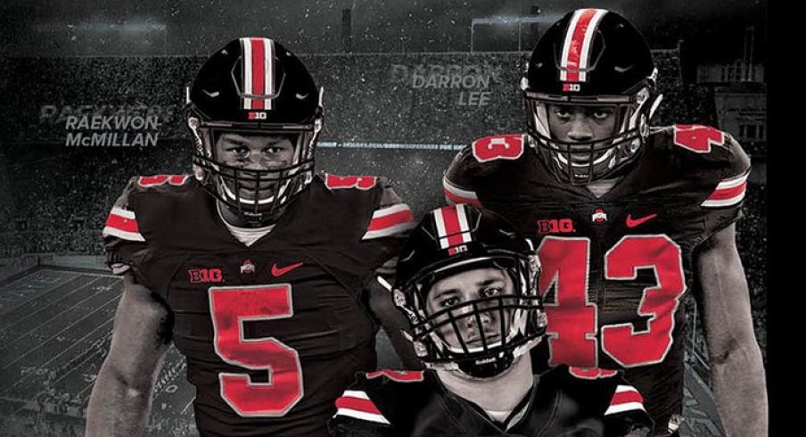 Joey Bosa, Darron Lee, and Raekwon McMillan appear on the GameDay Cover