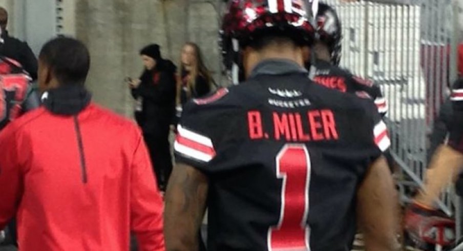 Braxton Miller's name misspelled on his jersey.