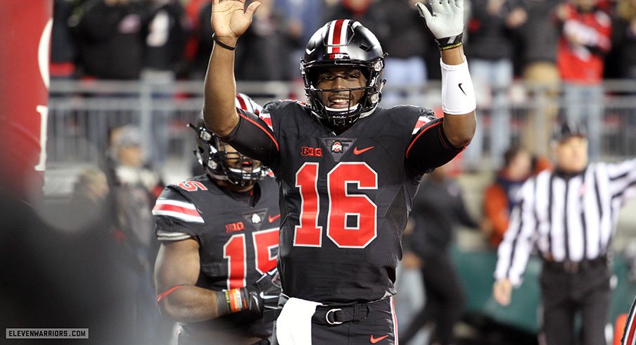 J.T. Barrett leads Ohio State to win against Penn State, but no change at quarterback yet for Ohio State.