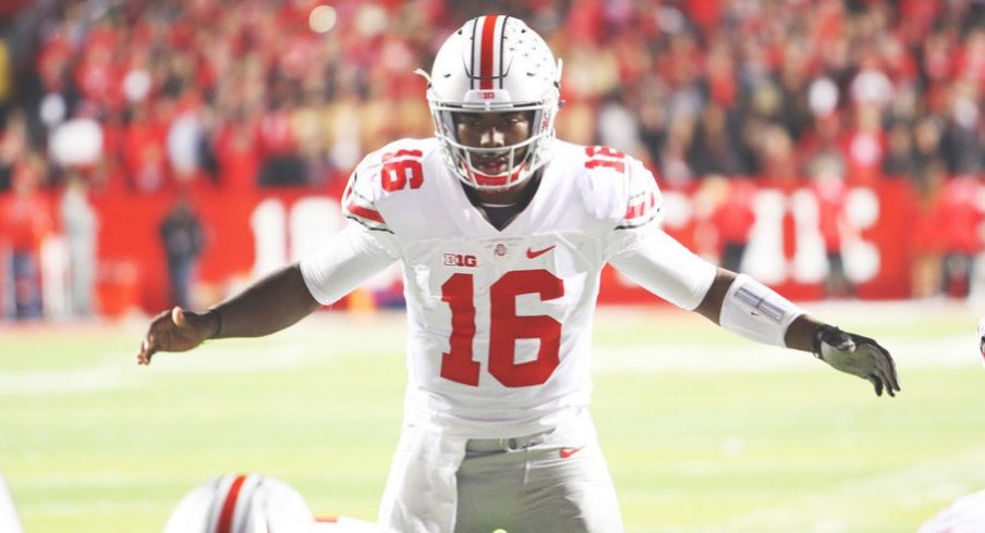 J.T. Barrett's first start of 2015 produced five touchdowns as OSU rolled past Rutgers.