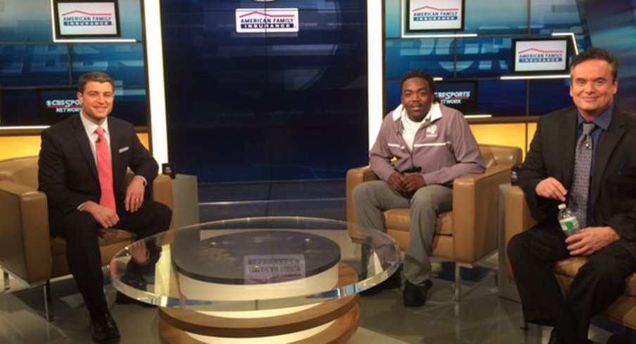 Kareem Walker on the set of Tom Lemming's television show.