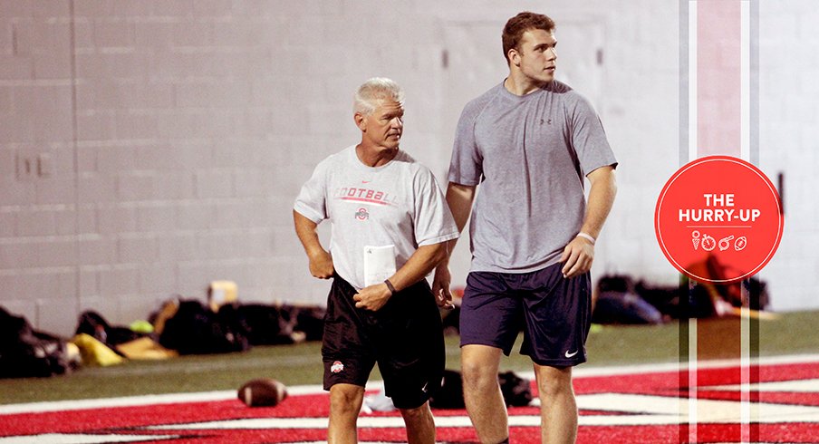 Jake Hausmann and Ohio State assistant coach Kerry Coombs.
