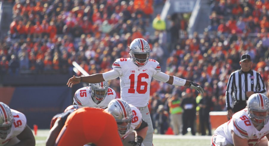 J.T. Barrett quarterbacks Ohio State against Illinois.