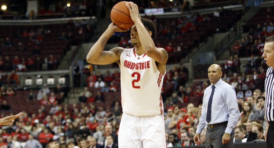 Marc Loving launches a 3-pointer against Mount St. Mary's