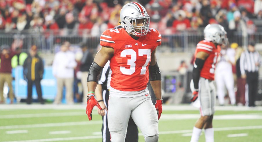 Joshua Perry on the field against Minnesota.