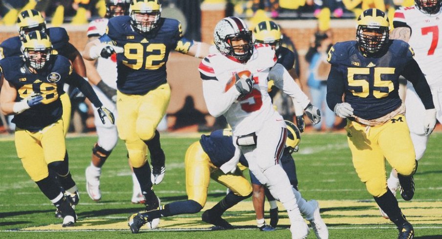 Braxton Miller tallied 286 total yards and five touchdowns versus Michigan in 2013. 