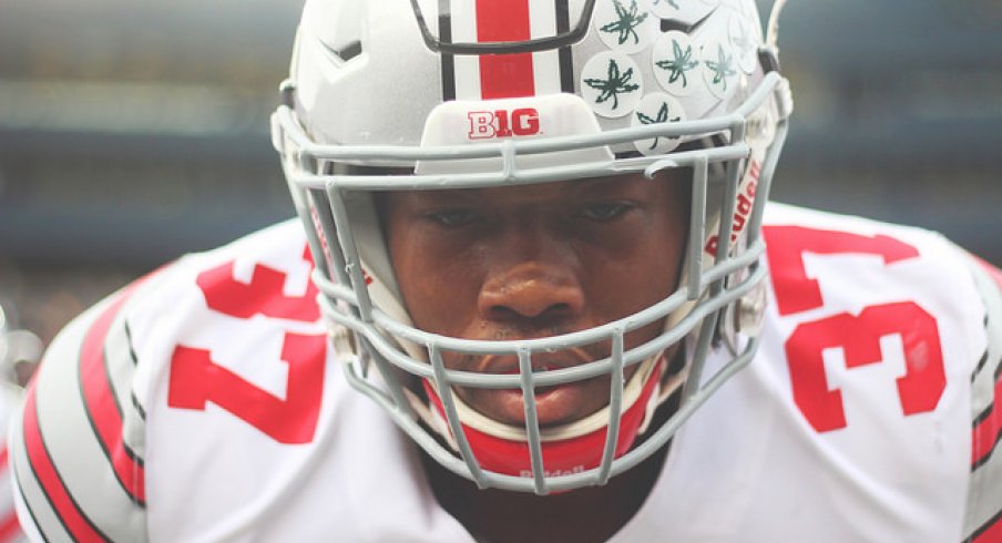 Joshua Perry getting ready to put a whoopin' on Michigan's backside. 