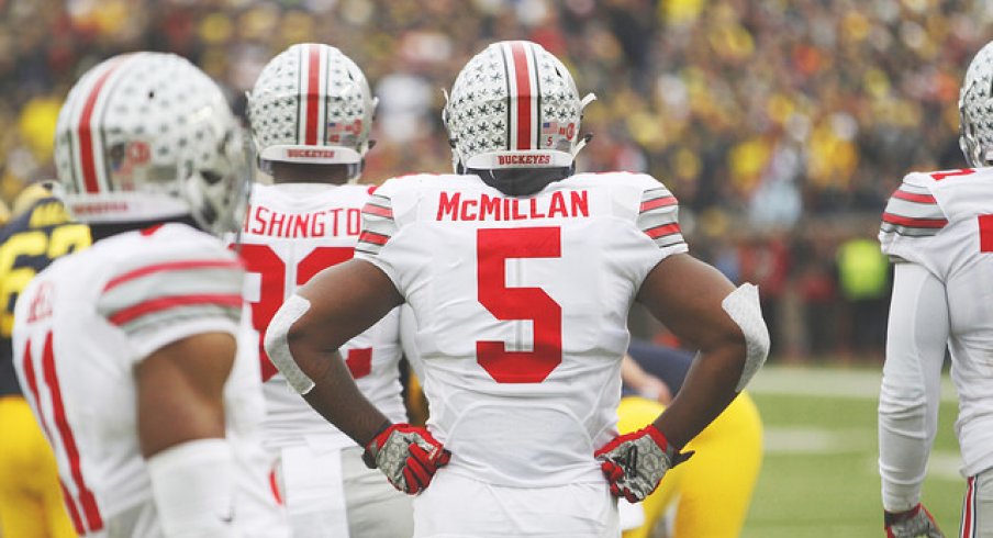 Raekwon McMillan rests up during the sacking of Ann Arbor.