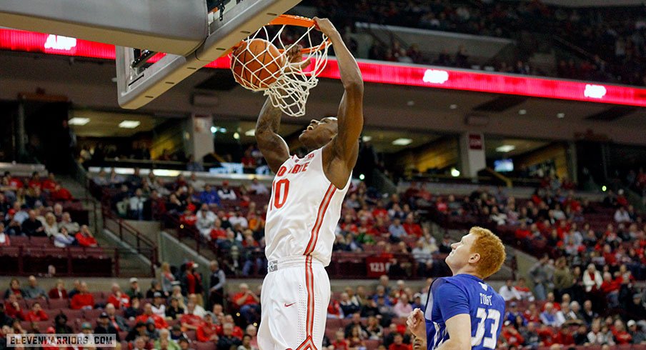 Dave Bell throws down a dunk vs. Air Force.