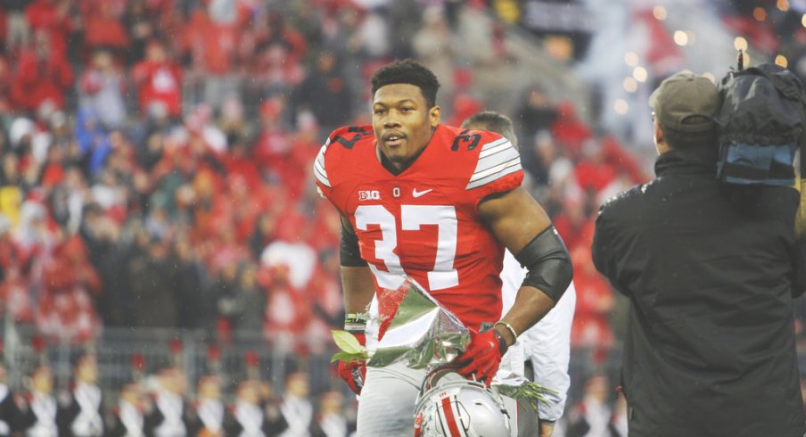 Josh Perry during Ohio State's senior day festivities