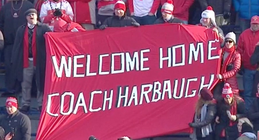 Ohio State fans welcome Jim Harbaugh back to Michigan.