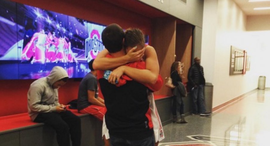 Aaron Craft surprises Cait Craft at the Schottenstein Center