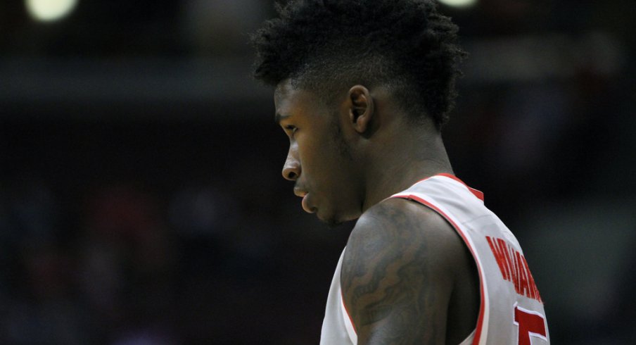 Kam Williams walks onto the floor vs. Mercer.