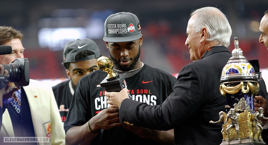 J.T. Barrett was named Offensive MVP of Ohio State's 44-28 Fiesta Bowl win over Notre Dame