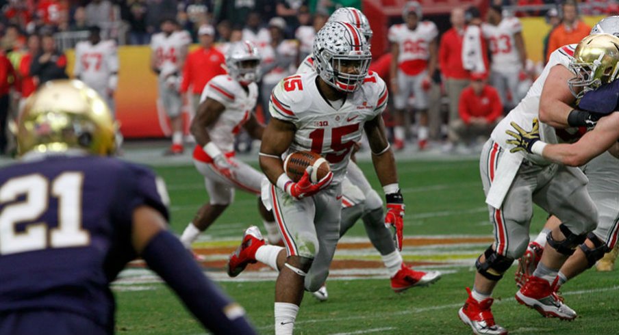 Ezekiel Elliott went out with a bang against Notre Dame in the Fiesta Bowl.