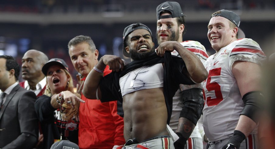 One six-pack, four touchdowns for Ezekiel Elliott against Notre Dame in the Fiesta Bowl.