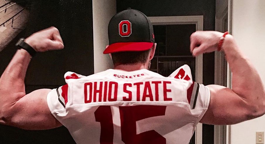 League MVP Bryce Harper of the Washington Nationals rocking an Ohio State jersey.