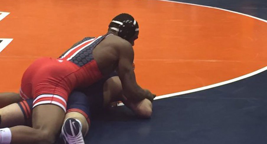 Freshman Myles Martin was dominant in his debut for the Ohio State wrestling team.