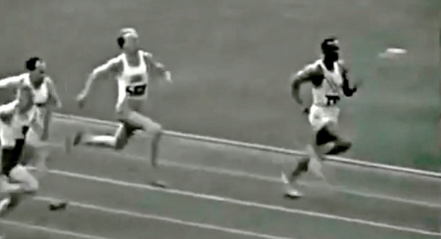 Jesse Owens in the 1936 100m Olympic Final