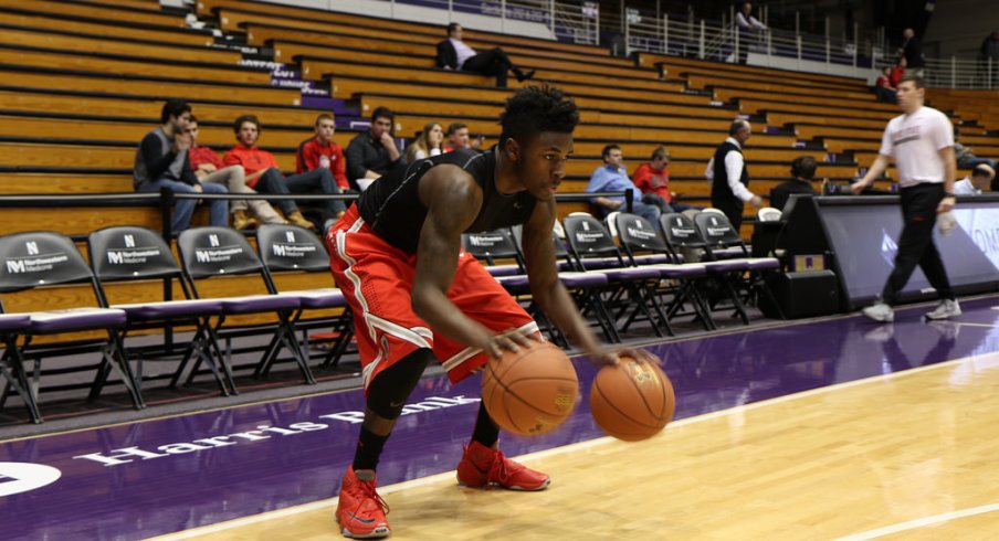 Kam Williams warms up before torching Northwestern.