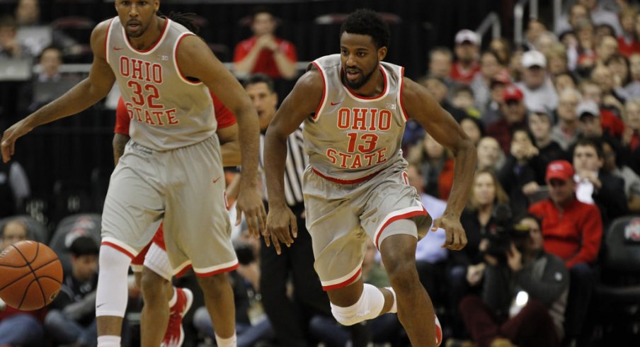 JaQuan Lyle leads the chase to a loose ball in their win over Rutgers.