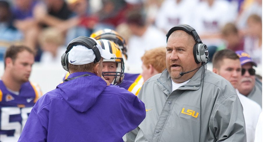 26 September 2009: LSU at Mississippi State - LSU OL coach Greg Studrawa - LSU won the game 30-26 against Mississippi State University at Davis Wade Stadium in Starkville, Mississippi.