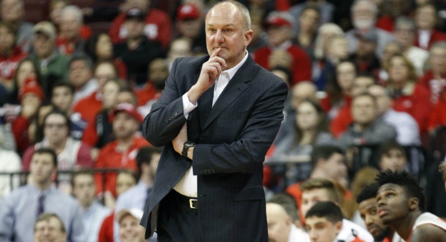 Thad Matta looks on from the Ohio State bench