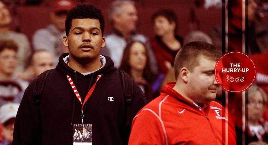 Ohio State 2018 offer Jackson Carman during a visit with the Buckeyes.