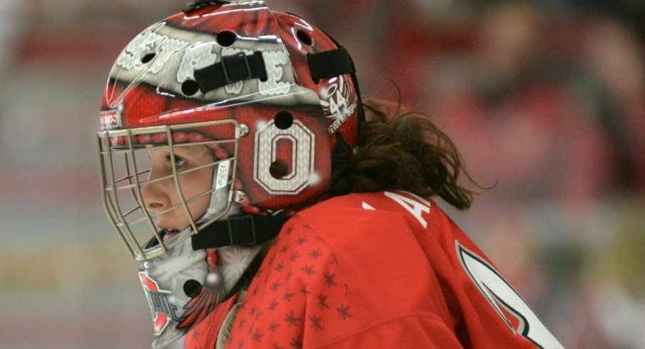Ohio State goalie Alex LaMere stopped 39 shots in the Buckeyes' loss to Minnesota.