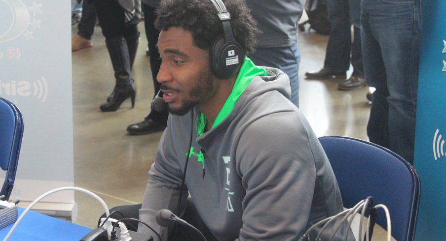 Braxton Miller does an interview during the NFL Scouting Combine