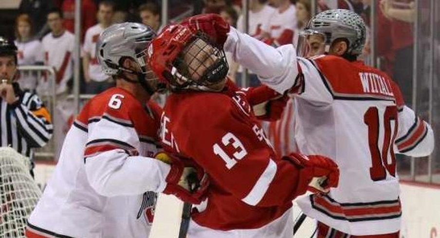 Ohio State's John Wiitala landed the knock out punch against Wisconsin.