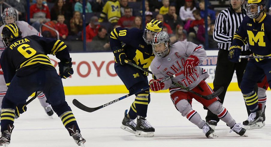 Nick Schilkey lifted Ohio State hockey to victory over No. 6 Michigan.