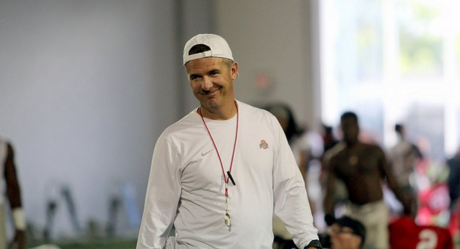 Urban Meyer is all-smiles in anticipation for the March 8th 2016 Skull Session.