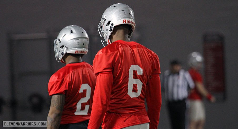 Observations on Ohio State's offense from the first day of 2016 spring practice.