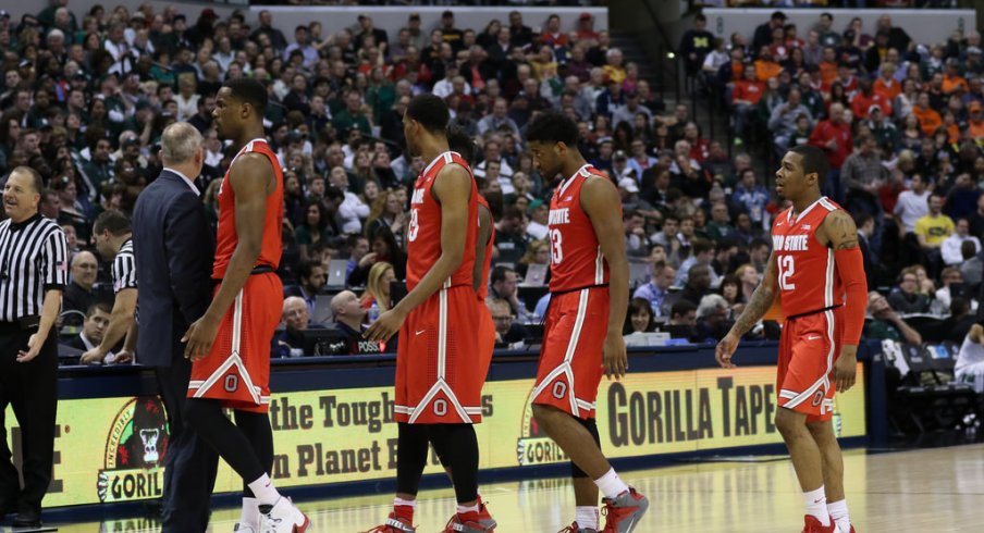 Ohio State walks off the floor against Michigan State.