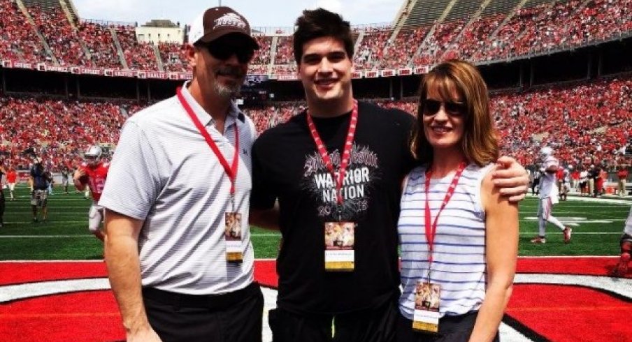 Jack Wohlabaugh with family at Ohio State for its 2015 spring game