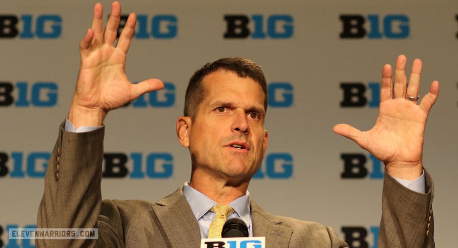 Jim Harbaugh at Big Ten Media Days in Chicago