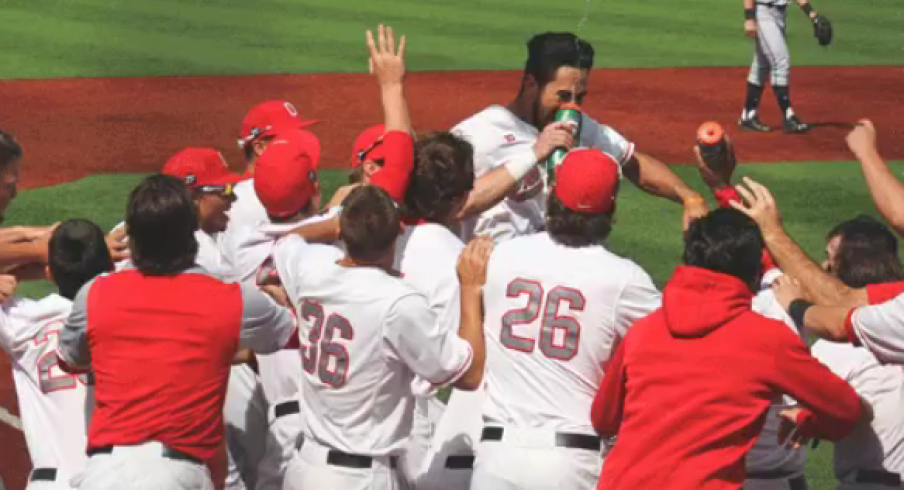 Ohio State celebrates a walk-off win.