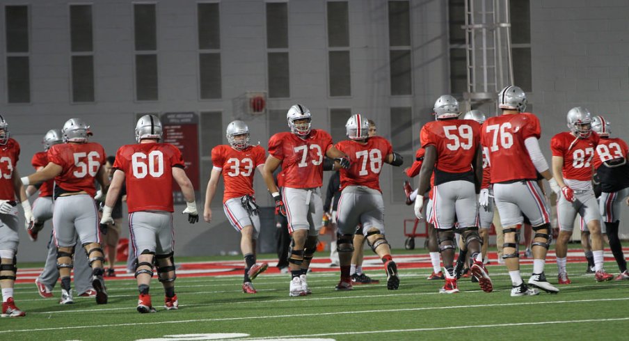 Urban Meyer shared his thoughts on his young offensive line Tuesday after practice.