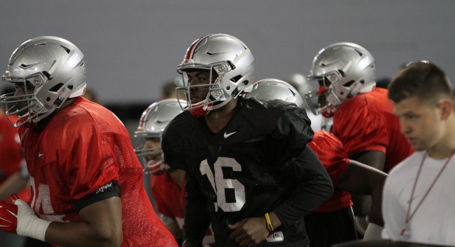 J.T. Barrett is focused on his own improvement even though so many receivers are hurt this spring.