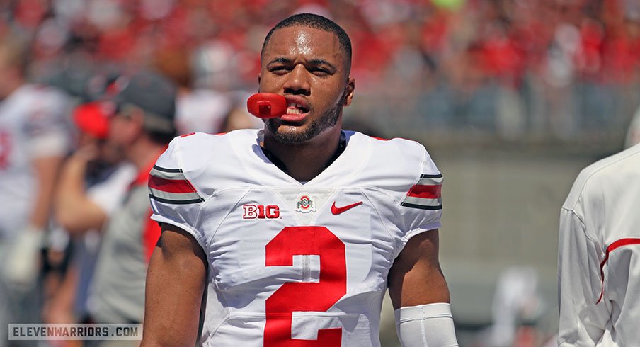 Marshon Lattimore at Saturday's spring game.