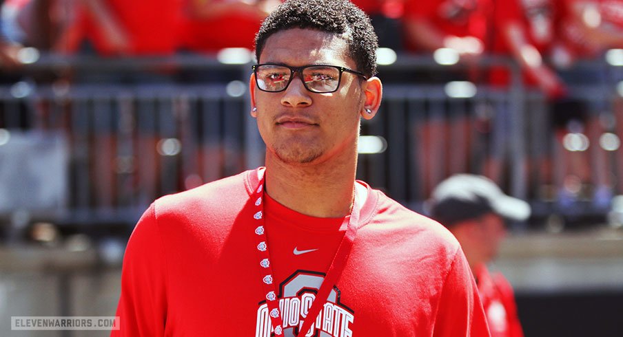 Michigan commitment Leonard Taylor at today's Ohio State spring game.