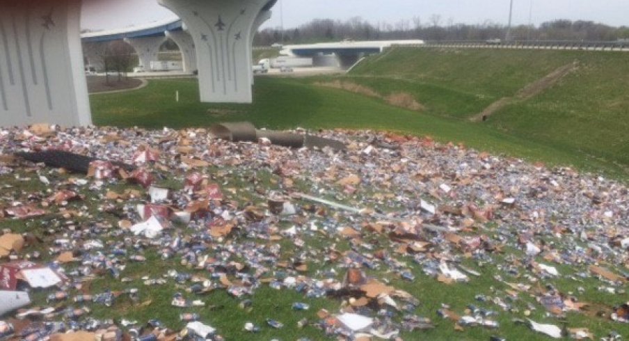 Beer truck spills 10,000 beers outside dayton
