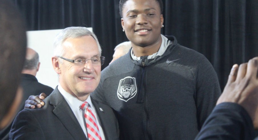 True freshman Dwayne Haskins is already on Urban Meyer's mind at quarterback.