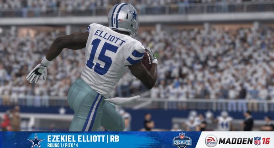 Ezekiel Elliott highest-rated rookie Madden Ohio State.