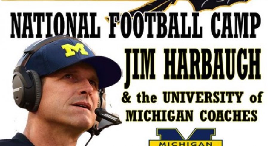 Jim Harbaugh camping in Warren, Ohio.