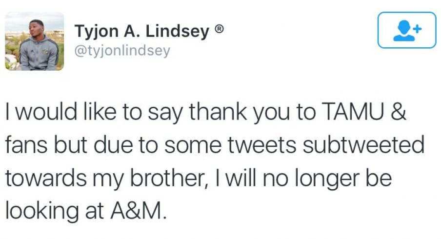 Buckeye target Tyjon Lindsey was unamused by Moorehead's tweets.