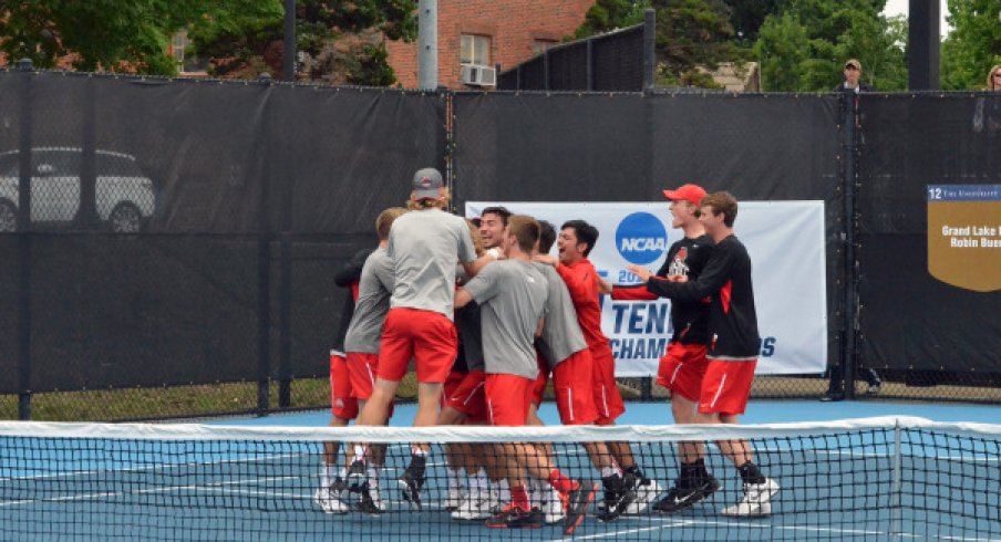 Ohio State celebrates Sweet 16 win over Texas.